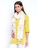Ivory white Ahimsa silk scarf with beige motifs