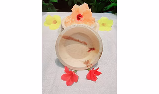 6 Inch Round Premium Areca Palm Leaf Bowls