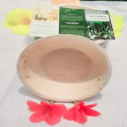 Apex Areca Products by Priyanka International 5 Inch Deep Round Premium Areca Palm Leaf Bowl