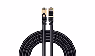 NIE CAT 7 Ethernet LAN Cable, High Speed SFTP Shielded Internet Network LAN/Patch Cable with RJ45 Connectors, Black, 1 Mtr.