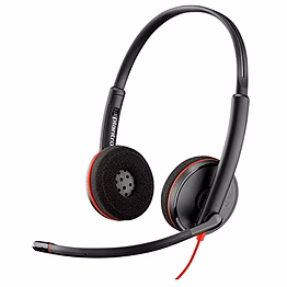poly by plantronics - blackwire 3220 wired on ear headphones with mic (black)