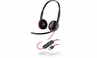 Poly by Plantronics - Blackwire 3220 Wired On Ear Headphones with Mic (Black)