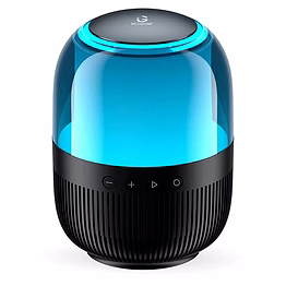 igear galaxy 10w bluetooth speaker with 360 degree surround sound & bass radiator, 7 color lights, 4 light modes, 10hrs playtime, tws mode, fm
