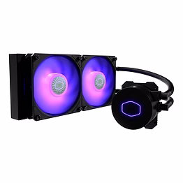 cooler master masterliquid ml240l rgb v2 cpu liquid cooler - black | support intel & amd cpu socket am5, am4, am3, lga1700, 1200, 2066, 1151 | 3rd gen dual chamber pump | 240mm close-loop aio