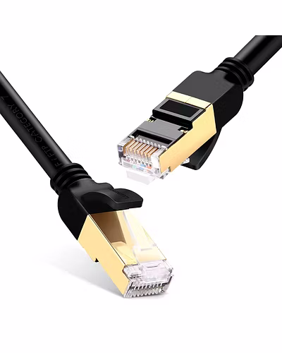 NIE Brand - CAT 7 Ethernet LAN Cable, High Speed SFTP Shielded Internet Network LAN/Patch Cable with RJ45 Connectors, Black (1Mtr. / 2Mtr. / 3Mtr. / 5 Mtr.)-6d3115ce8eb48cbf