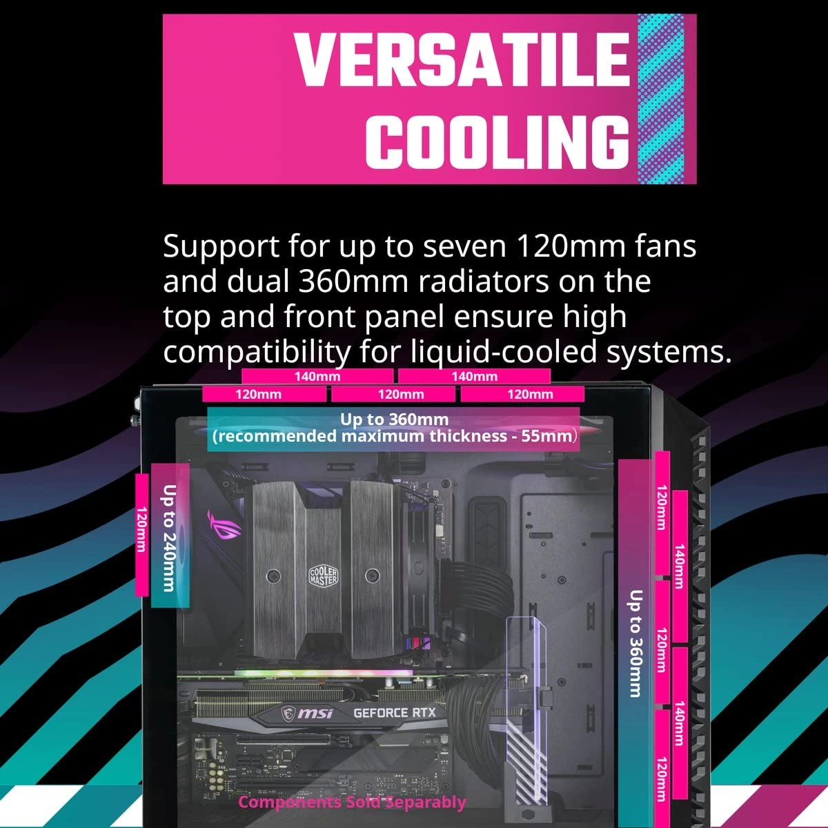 Cooler Master MasterBox MB520 ARGB Airflow ATX Mid-Tower Cabinet with 3 120mm ARGB Fans and a Tempered Glass Side Panel-3