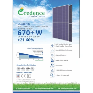 Credence 650 Watts Mono Perc with Half Cut Panels