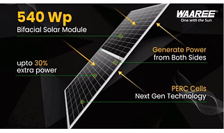 Waaree 540 Watts Bifacial Panels -AHNAY Series