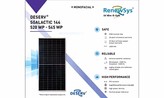 Renewsys 540 Watts Mono Perc Solar Panel