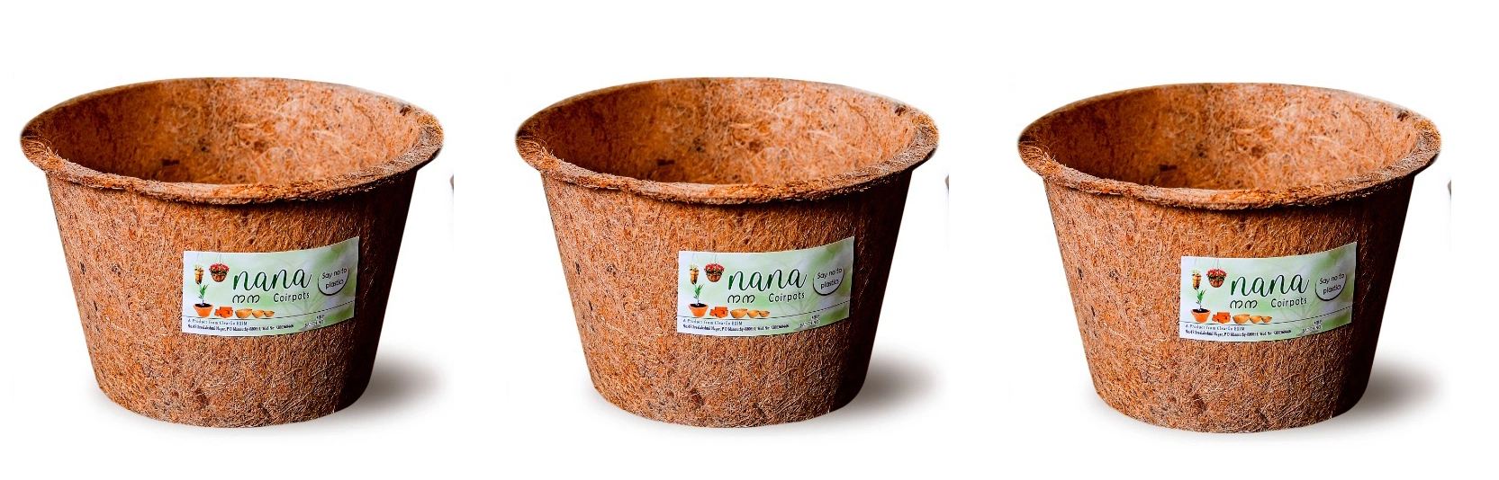 nana coir pot 6 inch diameter(set of 3)-4