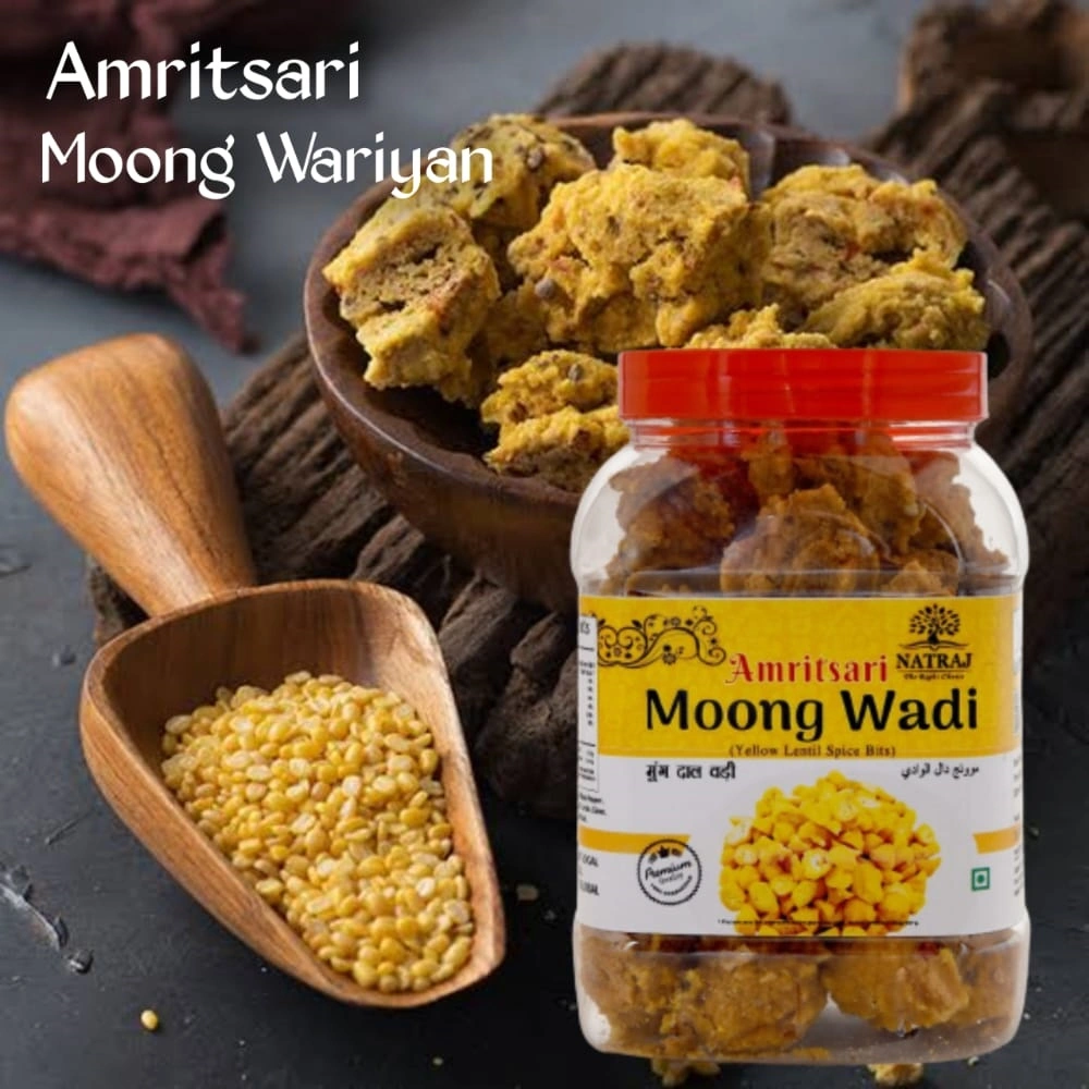 Natraj The Right Choice Amritsari PUNJABI Moong Dal Wadi / Badi / Mung Mangodi|Mangori|Punjabi Wadiyan |Sun Dried Lentil Spice Bits Medium Spicy- 300gm WARIYAN-2