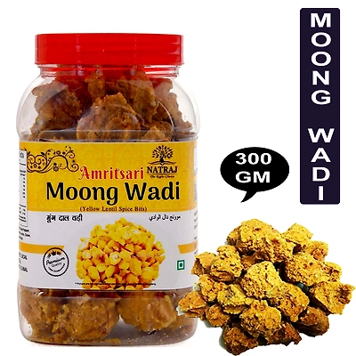 Natraj The Right Choice Amritsari PUNJABI Moong Dal Wadi / Badi / Mung Mangodi|Mangori|Punjabi Wadiyan |Sun Dried Lentil Spice Bits Medium Spicy- 300gm WARIYAN