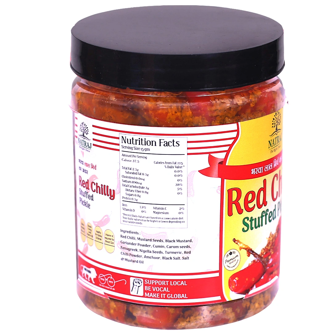 Natraj The Right Choice Stuffed Red Chilly Pickle Banarasi 500 gm Lal Mirch Mirchi ka Achar masaledar-3