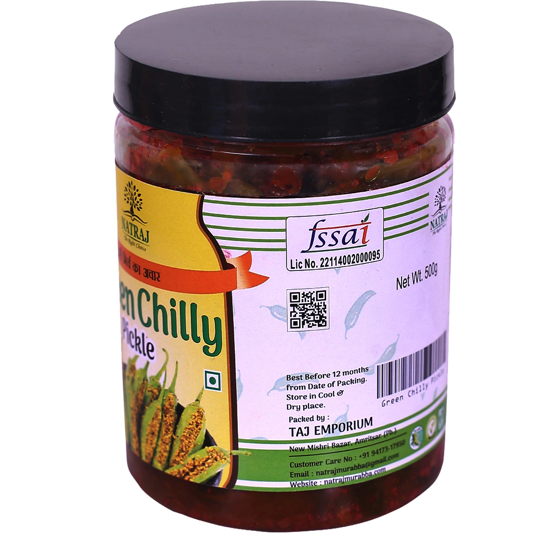 Natraj The Right Choice Punjabi Green Chilli Pickle 500 gm Hot and Spicy Hari Mirch Mirchi ka Achar masaledar Pickles-3