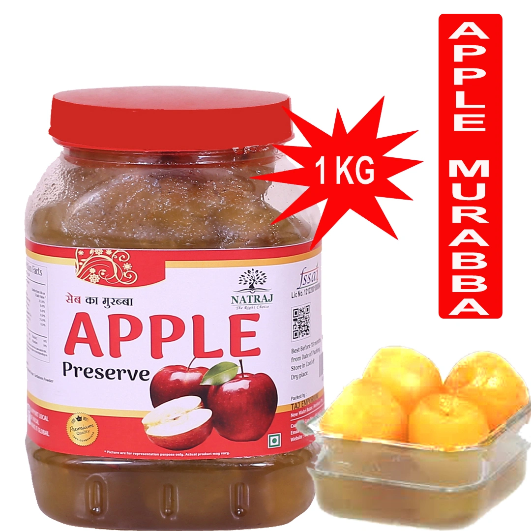 Natraj The Right Choice Homemade Taste Apple Murabba, SEB ka Murabba| Healthy and Tasty (1Kg) | Ready to Eat Seb ka Murabba | High in Vitamin C &amp; Fibre | Hygienically Packed | Rich in Antioxidants |-12120242