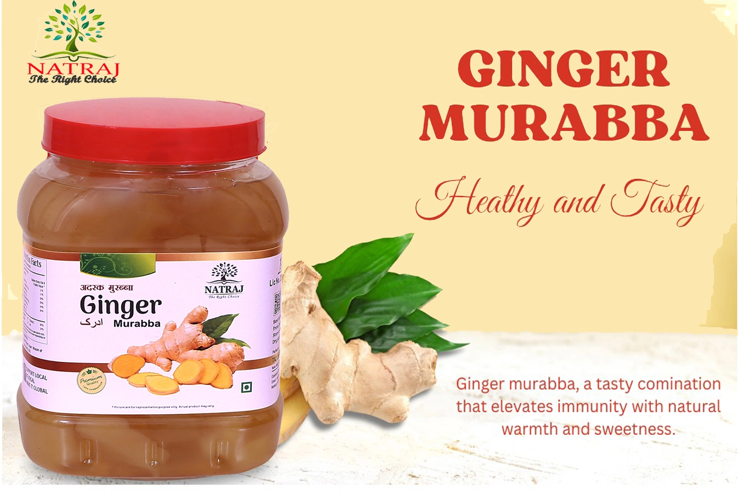 Natraj The Right Choice Adrak/Ginger Murabba, 1 KG-1