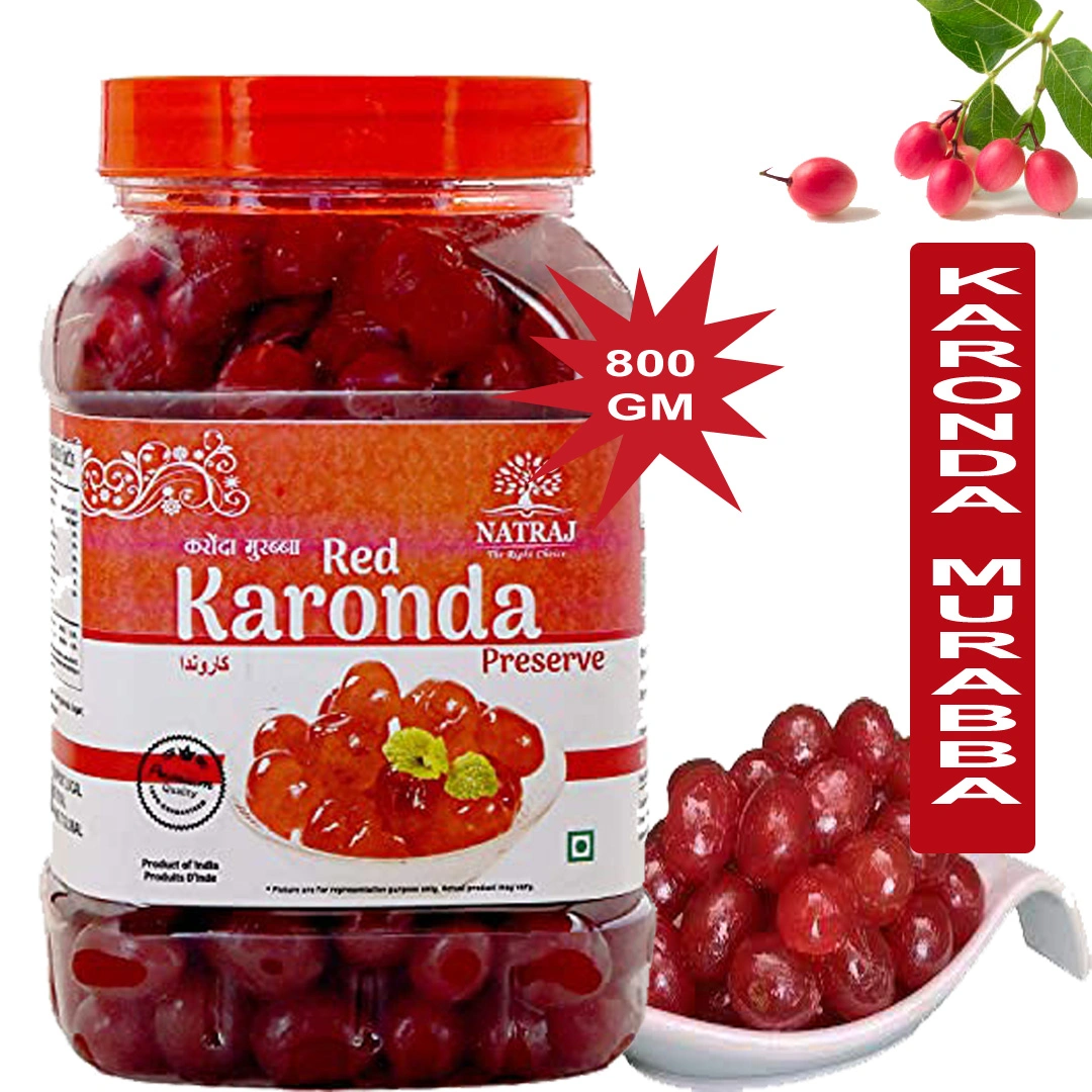 NATRAJ The Right Choice Candied Kashmiri Red Cherry|Glazed Candy |Murabba Karonda Seedless for Cakes &amp; Cookies Decoration 800g-12120248