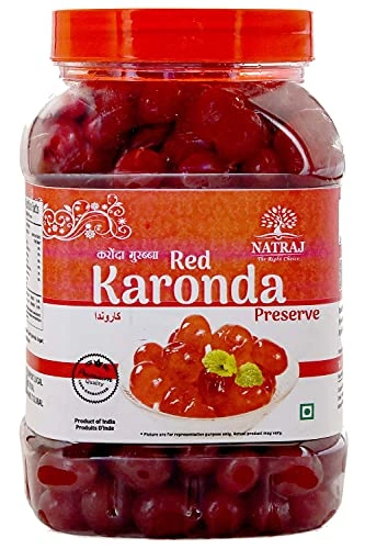 NATRAJ The Right Choice Candied Kashmiri Red Cherry|Glazed Candy |Murabba Karonda Seedless for Cakes &amp; Cookies Decoration 800g-1