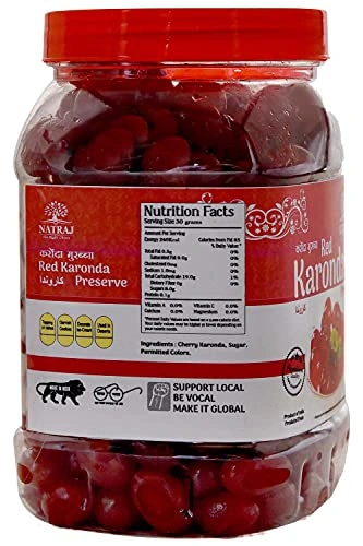 NATRAJ The Right Choice Candied Kashmiri Red Cherry|Glazed Candy |Murabba Karonda Seedless for Cakes &amp; Cookies Decoration 800g-2