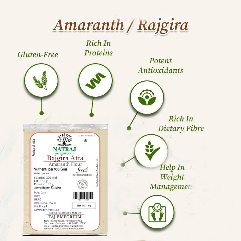 Natraj The Right Choice Rajgira Atta – Gluten-Free &amp; Nutrient-Rich Flour