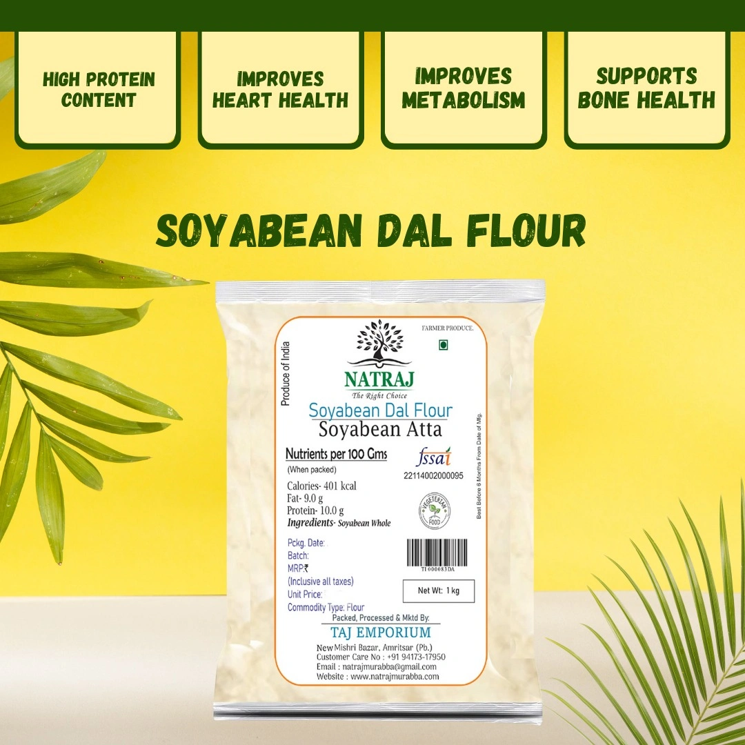 Natraj The Right Choice Soyabean Atta 1Kg – High Protein &amp; Nutrient-Rich Flour