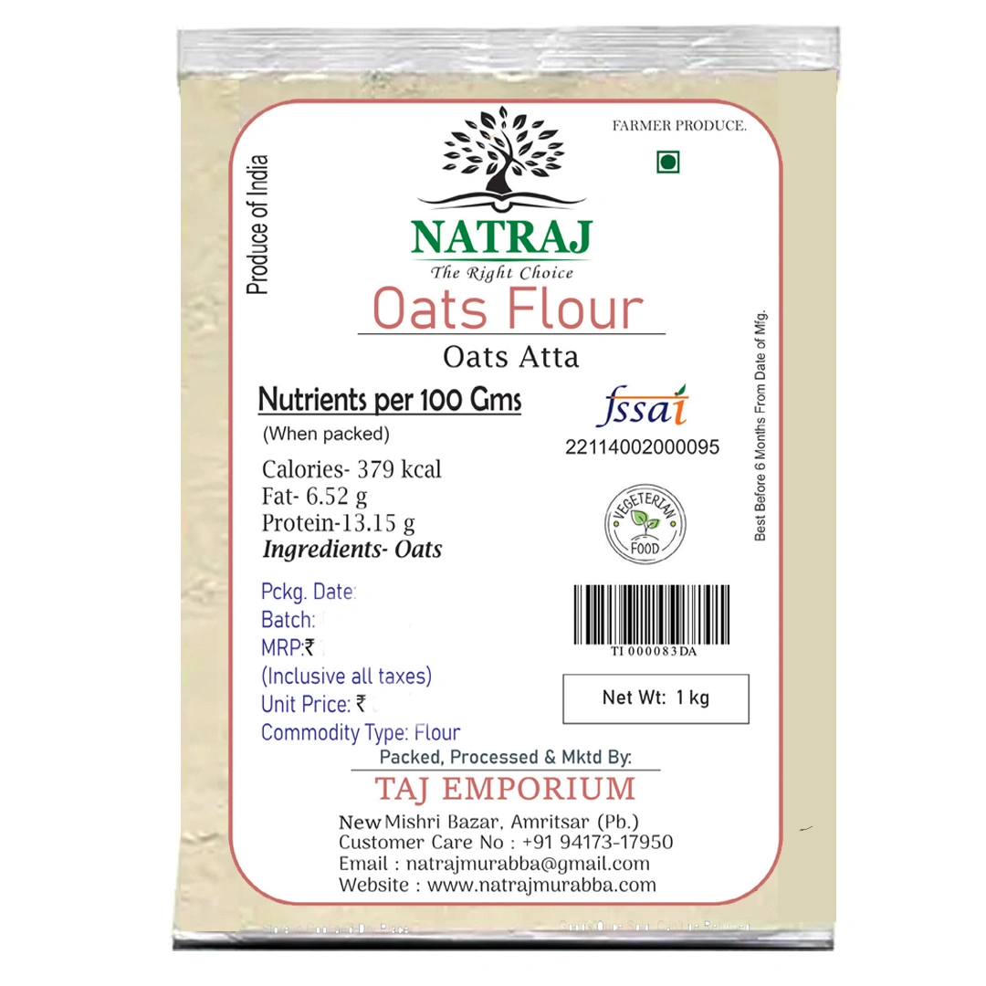 Natraj The Right Choice Oats Flour is a premium gluten-free flour made from finely ground oats. Reno