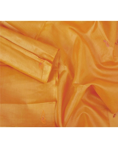 Sanskriti Vintage Dupatta Long Stole Pure Silk Mustard Hijab Hand Embroidered DC-28030-Mustard-Hand Embroidered With Thread Work-Pure Silk-2