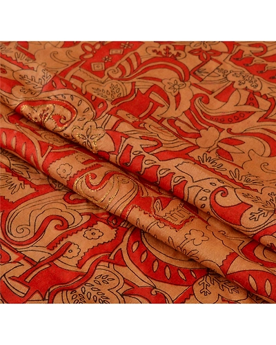 Sanskriti Vintage Dupatta Long Stole Art Silk Cream Hand Embroidered Scarves DC-36384-Cream-Zari Work-Art (Artificial) Silk-7