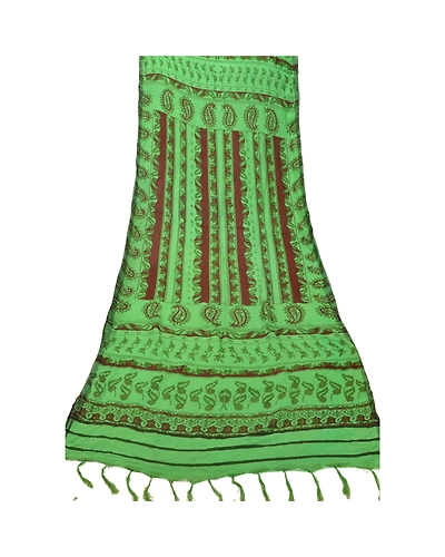 Sanskriti Vintage Dupatta Long Stole Printed Woolen Shawl Green Wrap Scarves DC-37704-Green-Printed Work-Woolen-8