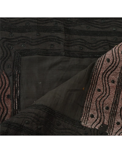 Sanskriti Vintage Dupatta Long Stole Cotton Shawl Hijab Embroidered Wrap Scarves DC-37784-Brown-Thread Work-Cotton-4