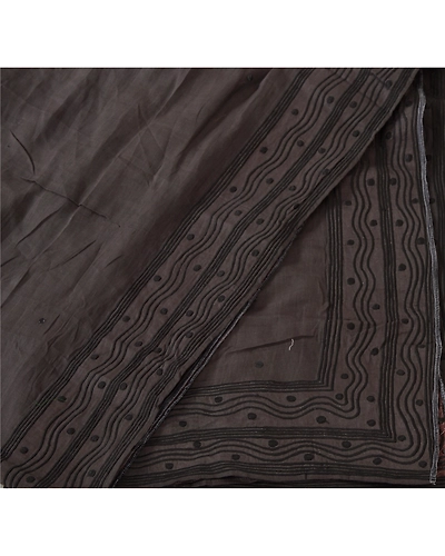 Sanskriti Vintage Dupatta Long Stole Cotton Shawl Hijab Embroidered Wrap Scarves DC-37784-Brown-Thread Work-Cotton-6