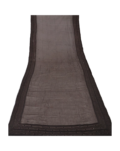Sanskriti Vintage Dupatta Long Stole Cotton Shawl Hijab Embroidered Wrap Scarves DC-37784-Brown-Thread Work-Cotton-8
