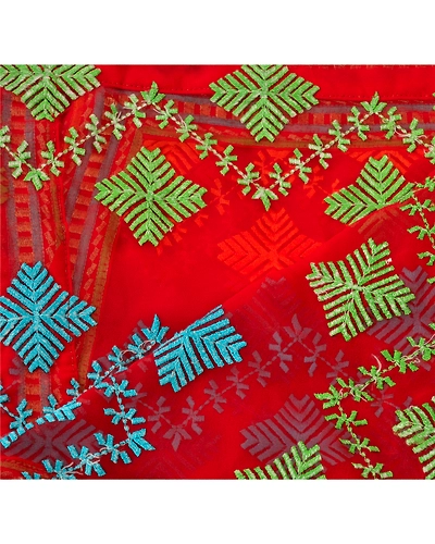 Sanskriti Vintage Dupatta Long Stole Georgette Red Shawl Embroidered Scarves DC-37841-Red-Embroidered With Thread Work-Georgette-4