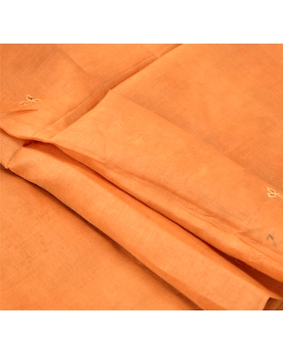 Sanskriti Vintage Dupatta Long Stole Pure Silk Saffron Hand Beaded Wrap Scarves DC-37914-Saffron-Hand Beaded With Thread &amp; Zari Work-Pure Silk-3