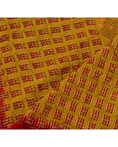 Sanskriti Vintage Dupatta Long Stole Blend Georgette Green Woven Wrap Scarves dc-40464-Green-Woven Work-Blend Georgette-3