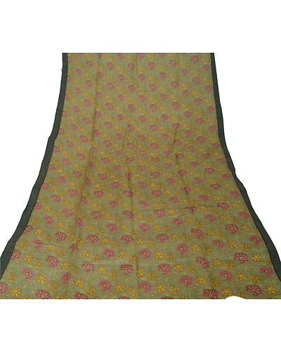 Sanskriti Vintage Dupatta Long Stole 100% Pure Woolen Grey Shawl Printed Veil DC-40964-Grey-Printed Work-Pure Woolen-7