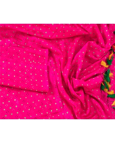 Sanskriti Vintage Dupatta Long Stole Pure Silk Pink Shawl Printed Soft Scarves DC-42432-Pink-Printed Work-Pure Silk-2