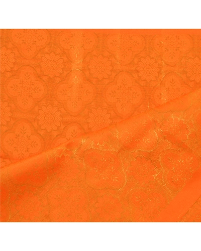 Sanskriti Vintage Dupatta Long Stole Art Silk Yellow Scarves Woven Brocade Veil DC-42512-Yellow-Zari Work-Art (Artificial) Silk-3