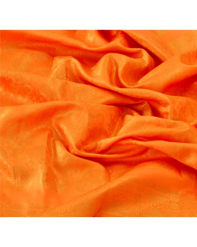 Sanskriti Vintage Dupatta Long Stole Art Silk Yellow Scarves Woven Brocade Veil DC-42512-Yellow-Zari Work-Art (Artificial) Silk-4