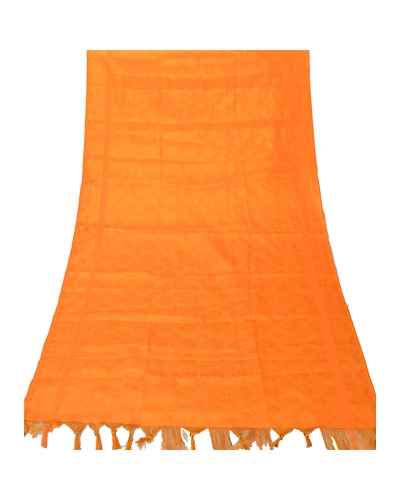 Sanskriti Vintage Dupatta Long Stole Art Silk Yellow Scarves Woven Brocade Veil DC-42512-Yellow-Zari Work-Art (Artificial) Silk-5