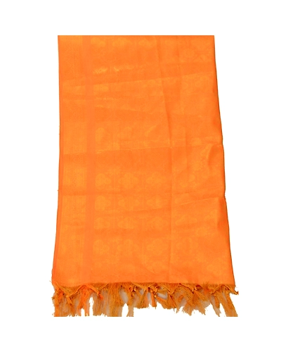 Sanskriti Vintage Dupatta Long Stole Art Silk Yellow Scarves Woven Brocade Veil DC-42512-Yellow-Zari Work-Art (Artificial) Silk-6