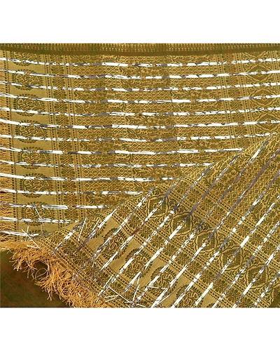 Sanskriti Vintage Dupatta Long Stole Blend Cotton Green Wrap Veil Woven Hijab DC-42978-Green-Woven Work-Blend Cotton-3