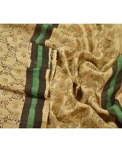 Sanskriti Vintage Dupatta Long Stole Handloom Cream Printed Shawl Wrap DC-43750-Cream-Printed Work-Handloom-3