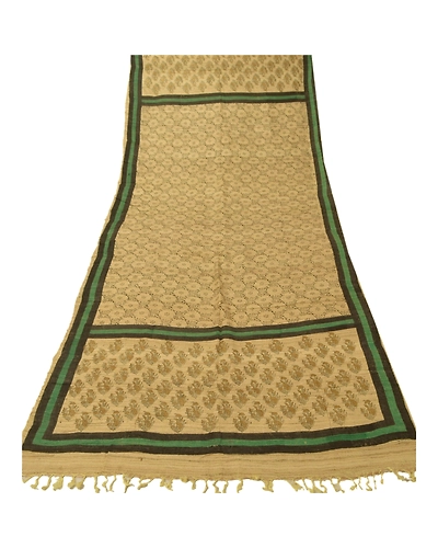 Sanskriti Vintage Dupatta Long Stole Handloom Cream Printed Shawl Wrap DC-43750-Cream-Printed Work-Handloom-5