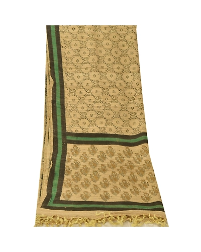 Sanskriti Vintage Dupatta Long Stole Handloom Cream Printed Shawl Wrap DC-43750-Cream-Printed Work-Handloom-6