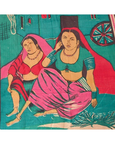 Sanskriti Vintage Dupatta Long Stole Pure Woolen Green Shawl Printed Scarves DC-44932-Green-Printed Work-Pure Woolen-3