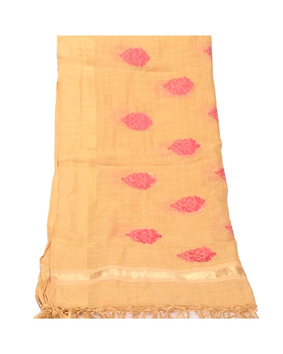 Sanskriti Vintage Dupatta Long Stole Art Silk Beige Embroidered Woven Shawl Veil DC-44992-Beige-Thread/Woven Work-Art (Artificial) Silk-6