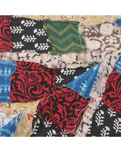 Sanskriti Vintage Dupatta Long Stole Pure Cotton White Block Printed Kalamkari DC-45169-White-Block Printed Work-Pure Cotton-3
