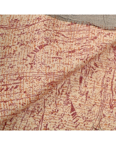 Sanskriti Vintage Dupatta Long Stole Pure Woolen Hijab Printed Wrap Shawl DC-45531-Cream-Printed Work-Woolen-4