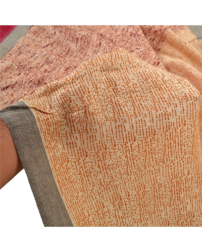 Sanskriti Vintage Dupatta Long Stole Pure Woolen Hijab Printed Wrap Shawl DC-45531-Cream-Printed Work-Woolen-5